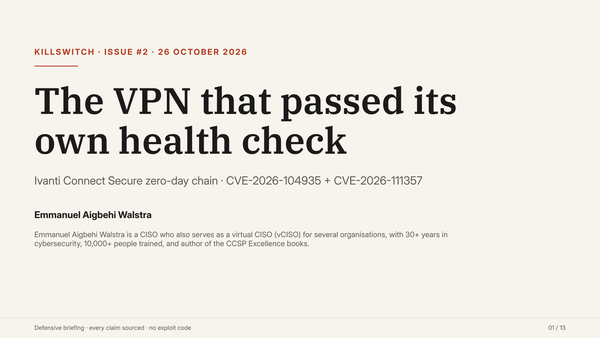 Killswitch Issue 02: The VPN that passed its own health check.